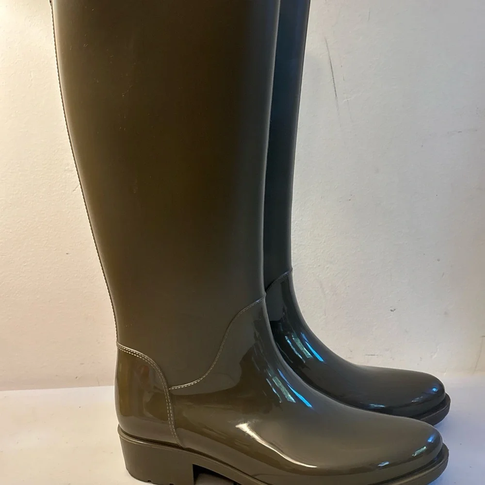 Sam Edelman Rubber Rain Glossy Knee-High Boots - Picture 4 of 14